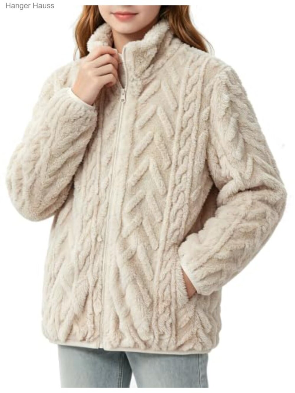 Girls Fleece Jacket Zip Up Fuzzy Coat